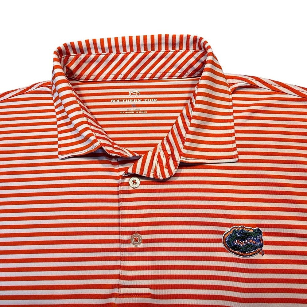 Southern Tide Men's XL Polo Shirt University Of Florida Gators Orange Stripe